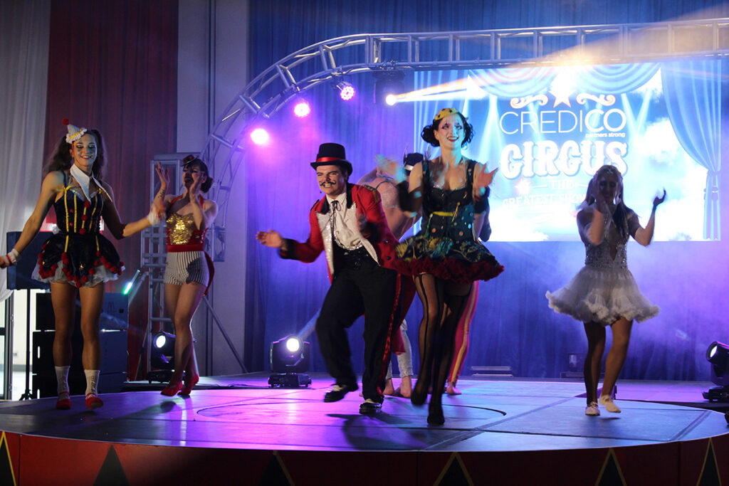 Cirk performs at Credico South Africa's 2025 Christmas in July